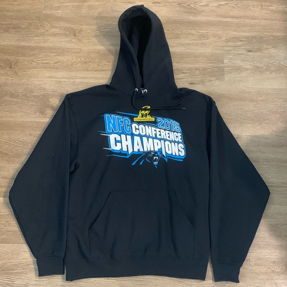 Carolina Panthers Mens Large hoodie 2015 NFC championship - Picture 1 of 8